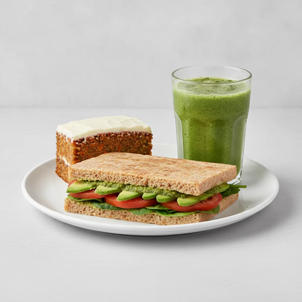 The Ultimate JOE Trio — DF Avocado Sandwich, Green Tonic, Carrot Cake The Ultimate JOE Trio — DF Avocado Sandwich, Green Tonic, Carrot Cake