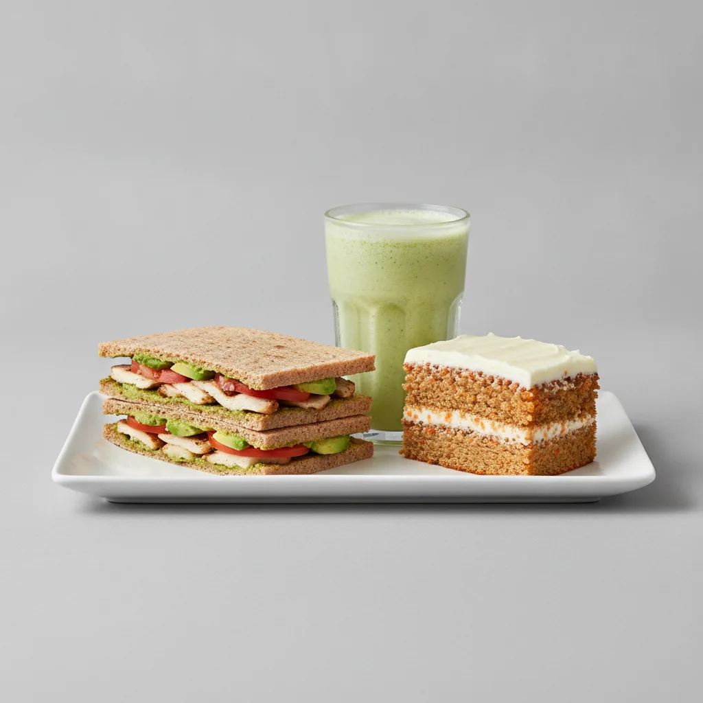 The Ultimate JOE Trio — JOE's Club Sandwich, Green Sport, Carrot Cake
