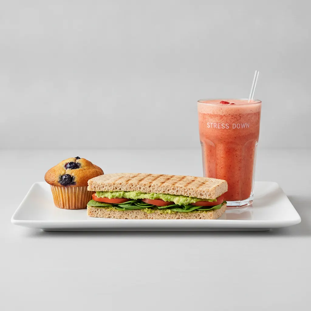 The Ultimate JOE Trio — DF Avocado Sandwich, Stress Down, Blueberry Muffin The Ultimate JOE Trio — DF Avocado Sandwich, Stress Down, Blueberry Muffin