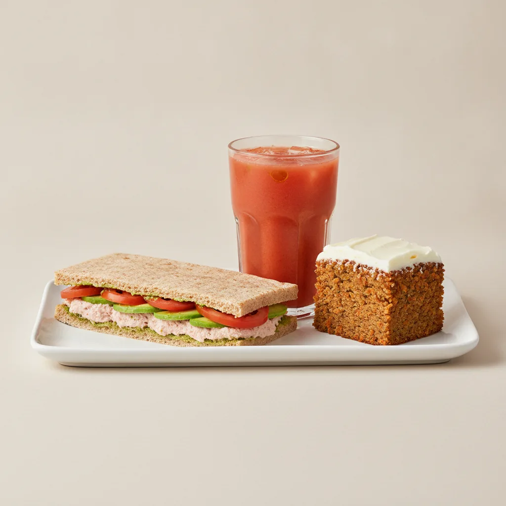 The Ultimate JOE Trio — Tunacado Sandwich, Stress Down, Carrot Cake