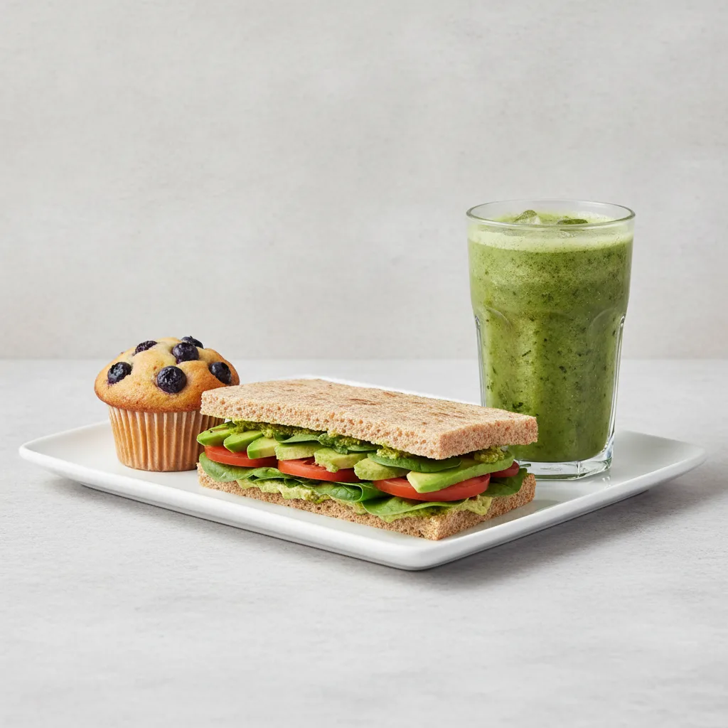 The Ultimate JOE Trio — DF Avocado Sandwich, Green Tonic, Blueberry Muffin
