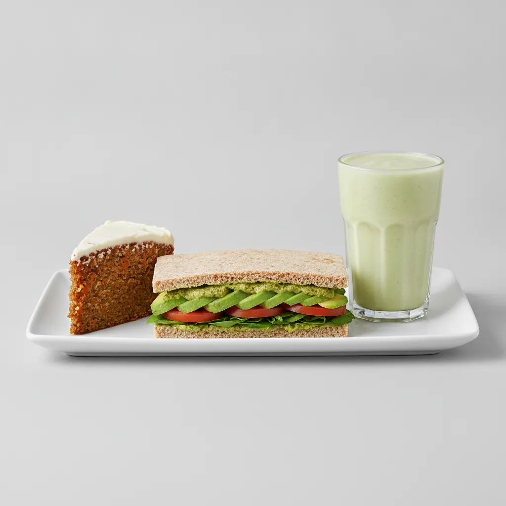 The Ultimate JOE Trio — DF Avocado Sandwich, Avo Shake, Carrot Cake