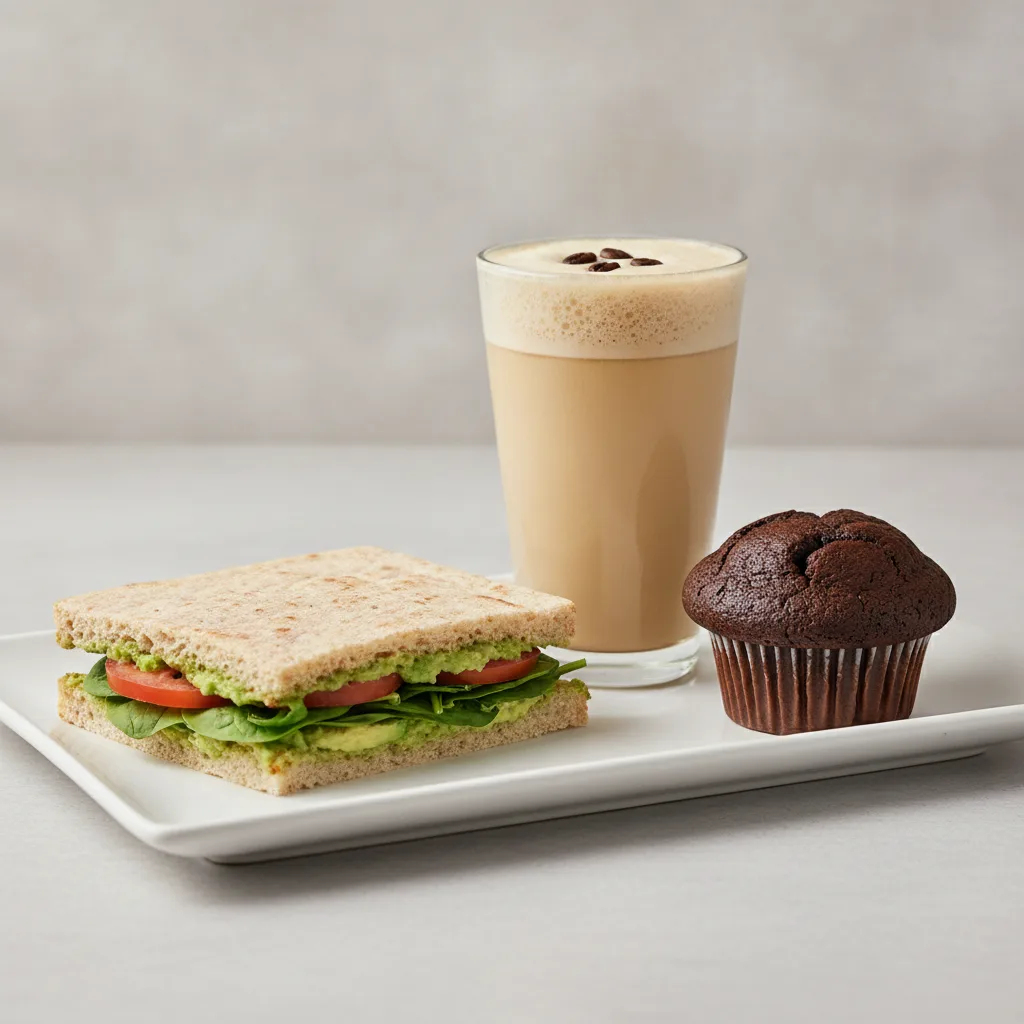 The Ultimate JOE Trio — DF Avocado Sandwich, Coffee Shake, Chocolate Muffin