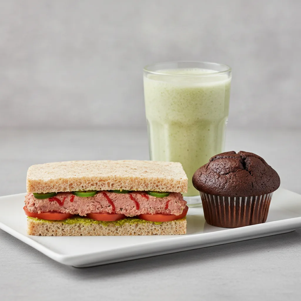 The Ultimate JOE Trio — Spicy Tuna Sandwich, Green Sport, Chocolate Muffin The Ultimate JOE Trio — Spicy Tuna Sandwich, Green Sport, Chocolate Muffin