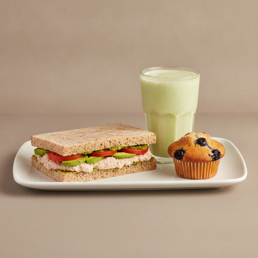 The Ultimate JOE Trio — Tunacado Sandwich, Avo Shake, Blueberry Muffin The Ultimate JOE Trio — Tunacado Sandwich, Avo Shake, Blueberry Muffin