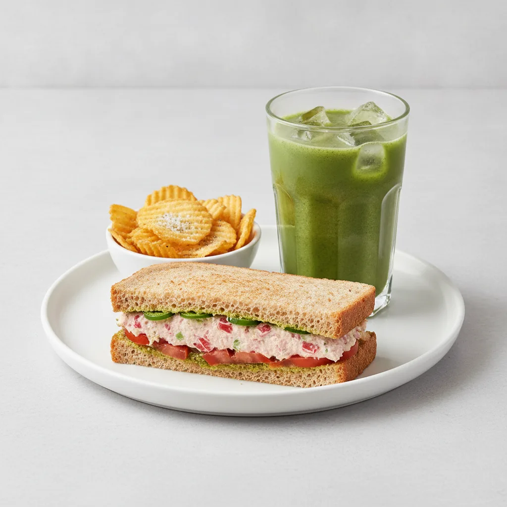 The Ultimate JOE Trio — Spicy Tuna Sandwich, Green Tonic, JOE's Protein Chips The Ultimate JOE Trio — Spicy Tuna Sandwich, Green Tonic, JOE's Protein Chips
