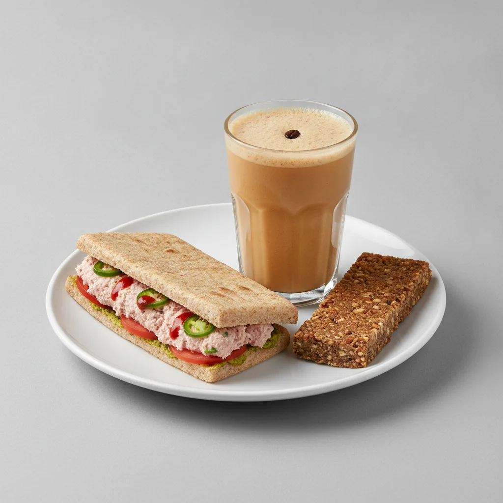The Ultimate JOE Trio — Spicy Tuna Sandwich, Coffee Shake, JOE's Protein Bar The Ultimate JOE Trio — Spicy Tuna Sandwich, Coffee Shake, JOE's Protein Bar