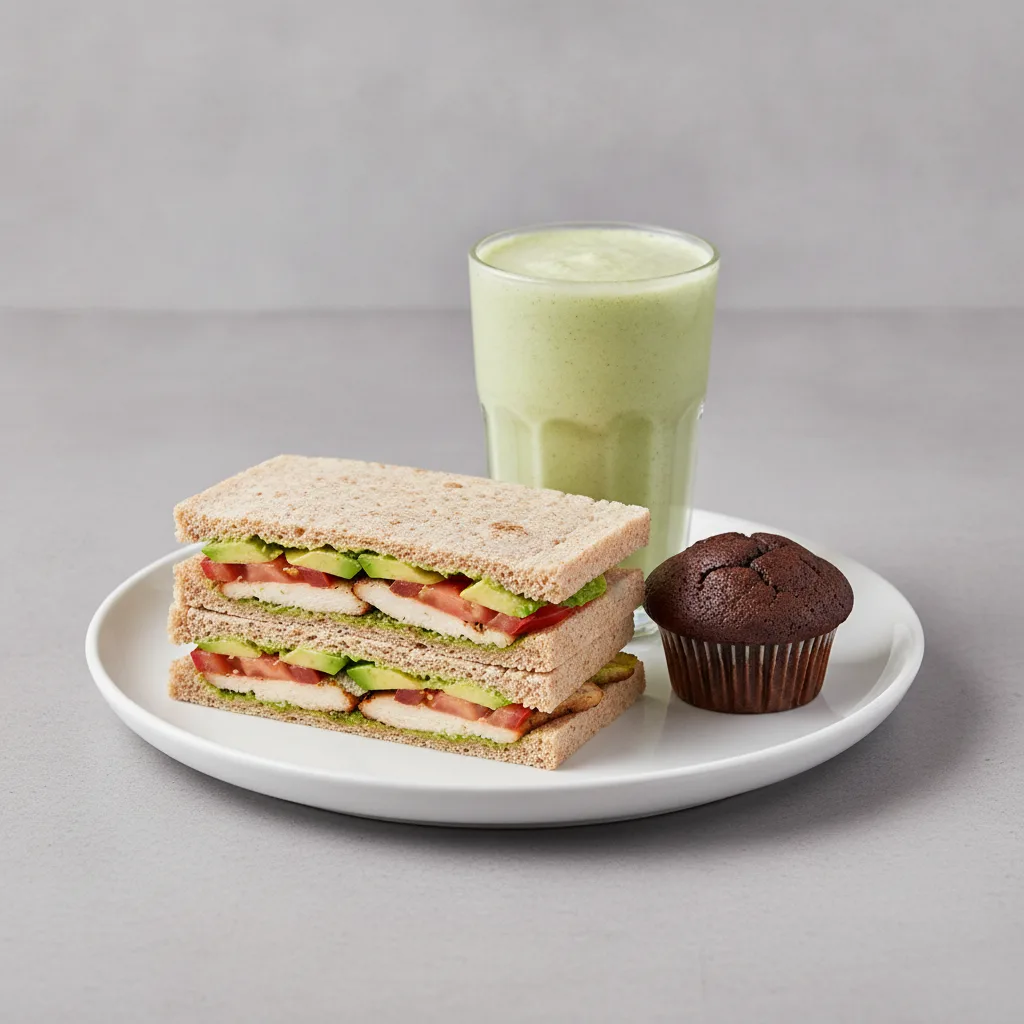 The Ultimate JOE Trio — JOE's Club Sandwich, Avo Shake, Chocolate Muffin The Ultimate JOE Trio — JOE's Club Sandwich, Avo Shake, Chocolate Muffin