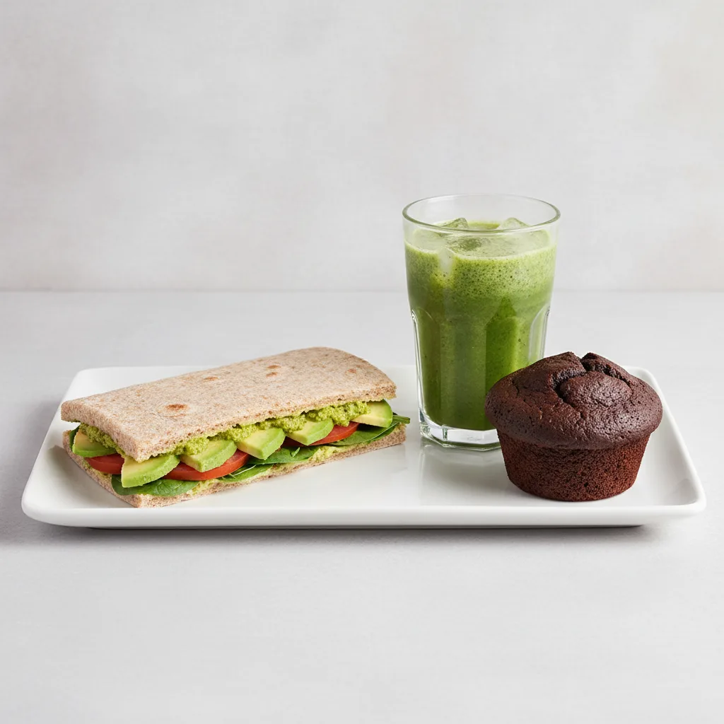 The Ultimate JOE Trio — DF Avocado Sandwich, Green Tonic, Chocolate Muffin The Ultimate JOE Trio — DF Avocado Sandwich, Green Tonic, Chocolate Muffin