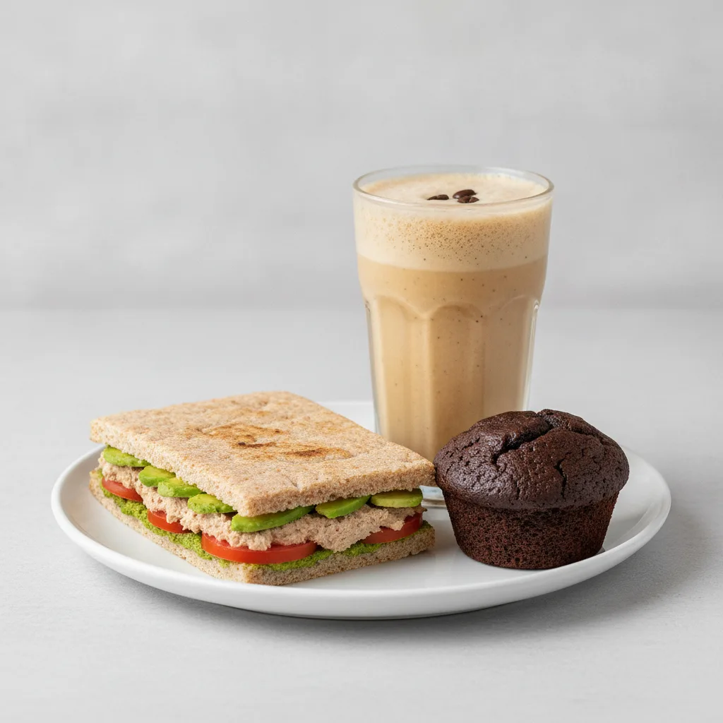 The Ultimate JOE Trio — Tunacado Sandwich, Coffee Shake, Chocolate Muffin The Ultimate JOE Trio — Tunacado Sandwich, Coffee Shake, Chocolate Muffin