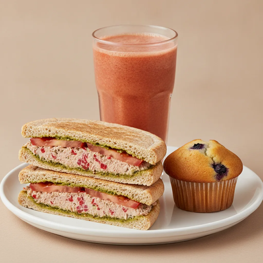 The Ultimate JOE Trio — Spicy Tuna Sandwich, Iron Man, Blueberry Muffin The Ultimate JOE Trio — Spicy Tuna Sandwich, Iron Man, Blueberry Muffin