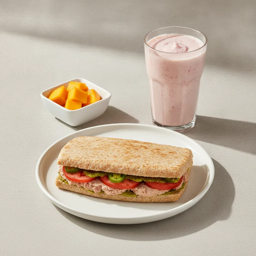 The Ultimate JOE Trio — Spicy Tuna Sandwich, Power Shake, Tangy Mango Bites The Ultimate JOE Trio — Spicy Tuna Sandwich, Power Shake, Tangy Mango Bites