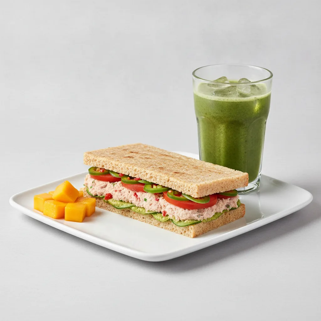 The Ultimate JOE Trio — Spicy Tuna Sandwich, Green Tonic, Tangy Mango Bites The Ultimate JOE Trio — Spicy Tuna Sandwich, Green Tonic, Tangy Mango Bites