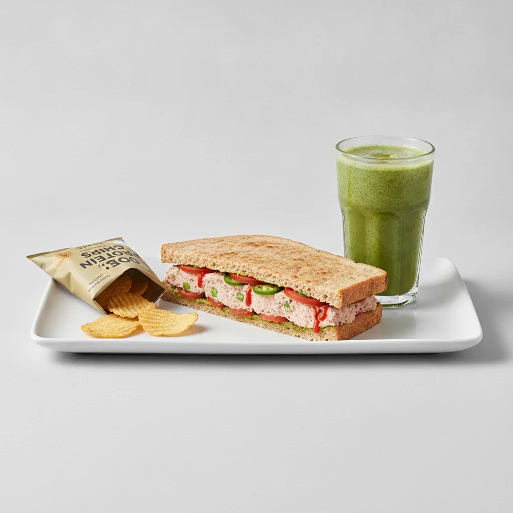 The Ultimate JOE Trio — Spicy Tuna Sandwich, Green Sport, JOE's Protein Chips The Ultimate JOE Trio — Spicy Tuna Sandwich, Green Sport, JOE's Protein Chips