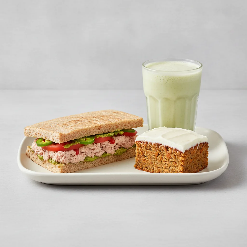 The Ultimate JOE Trio — Spicy Tuna Sandwich, Avo Shake, Carrot Cake The Ultimate JOE Trio — Spicy Tuna Sandwich, Avo Shake, Carrot Cake