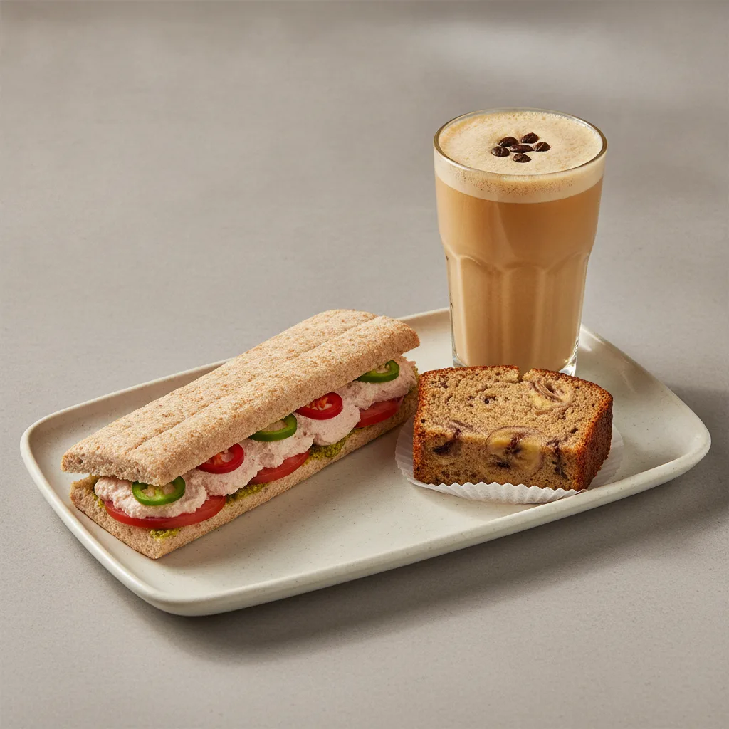 The Ultimate JOE Trio — Spicy Tuna Sandwich, Coffee Shake, Banana Bread The Ultimate JOE Trio — Spicy Tuna Sandwich, Coffee Shake, Banana Bread