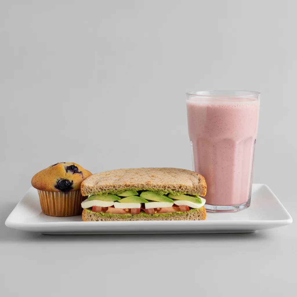 The Ultimate JOE Trio — Avocado Sandwich, Power Shake, Blueberry Muffin The Ultimate JOE Trio — Avocado Sandwich, Power Shake, Blueberry Muffin