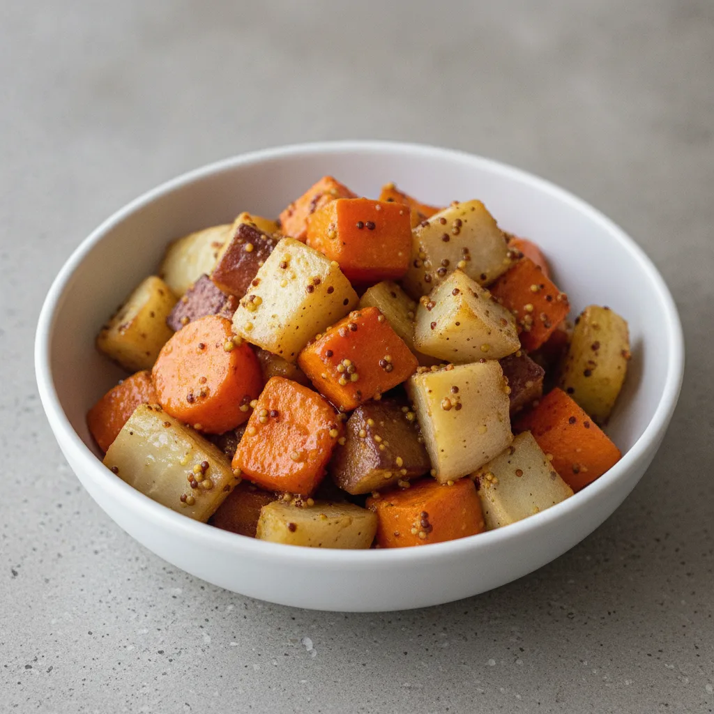 Maple-Mustard Roasted Root Vegetables