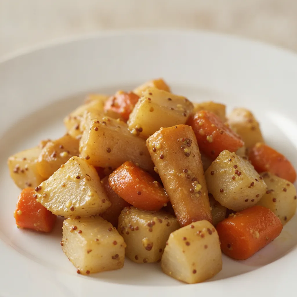 Maple-Mustard Roasted Root Vegetables Maple-Mustard Roasted Root Vegetables
