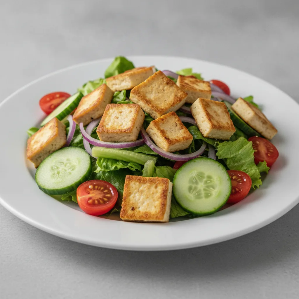 Garden Salad with Pan Fried Tofu Garden Salad with Pan Fried Tofu