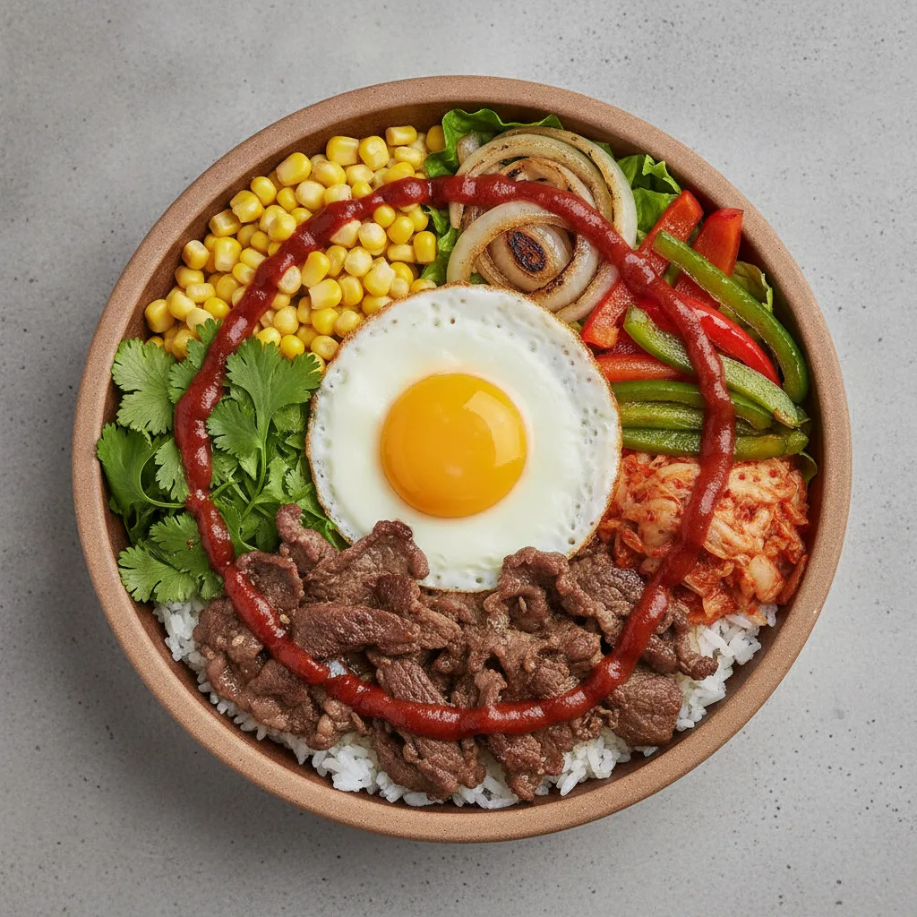Beef Bulgogi Fiesta Bibimbap Bowl with Gochujang Beef Bulgogi Fiesta Bibimbap Bowl with Gochujang