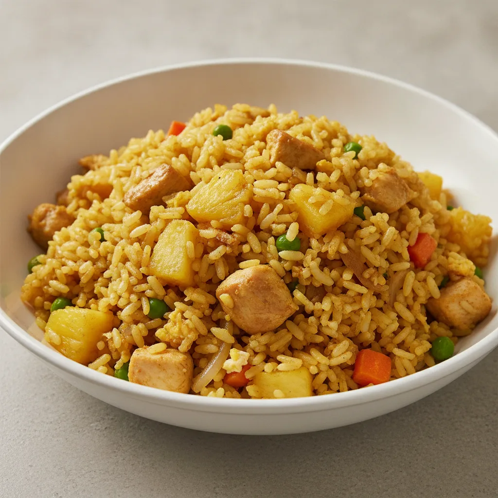Pineapple Curry Fried Rice - Chicken