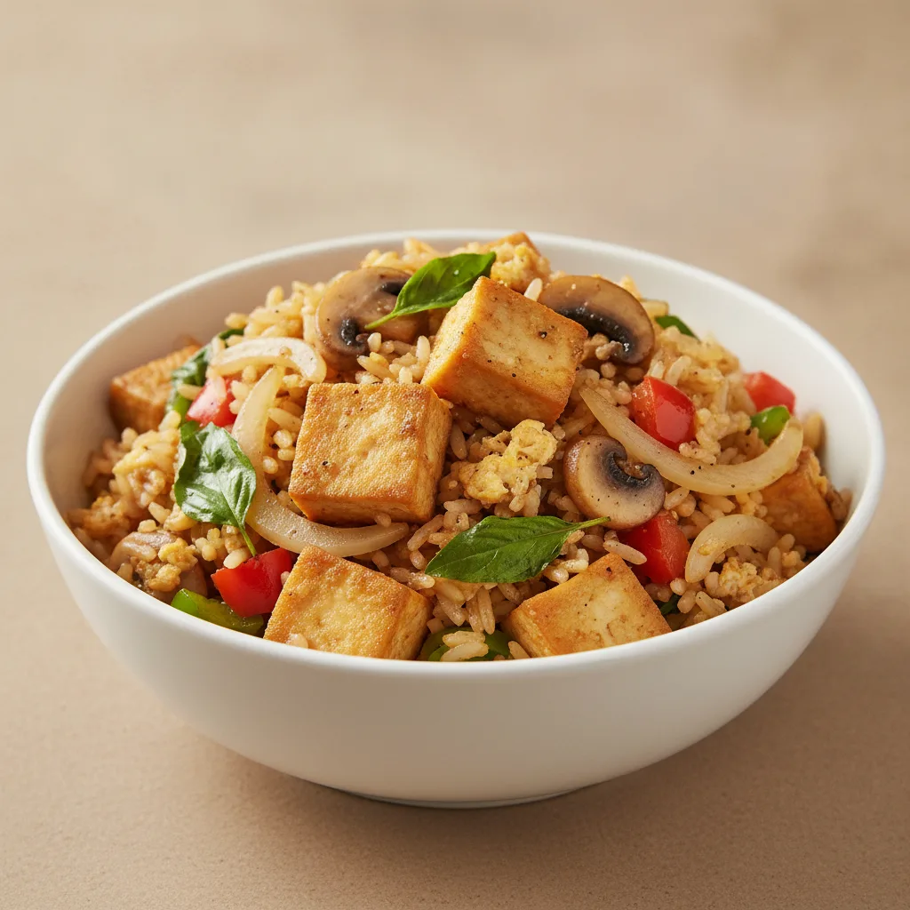 Basil Fried Rice - Tofu