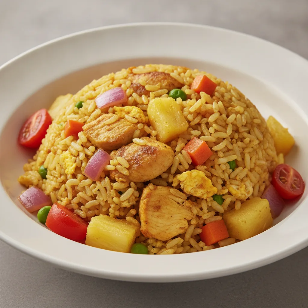 Pineapple Curry Fried Rice - Chicken