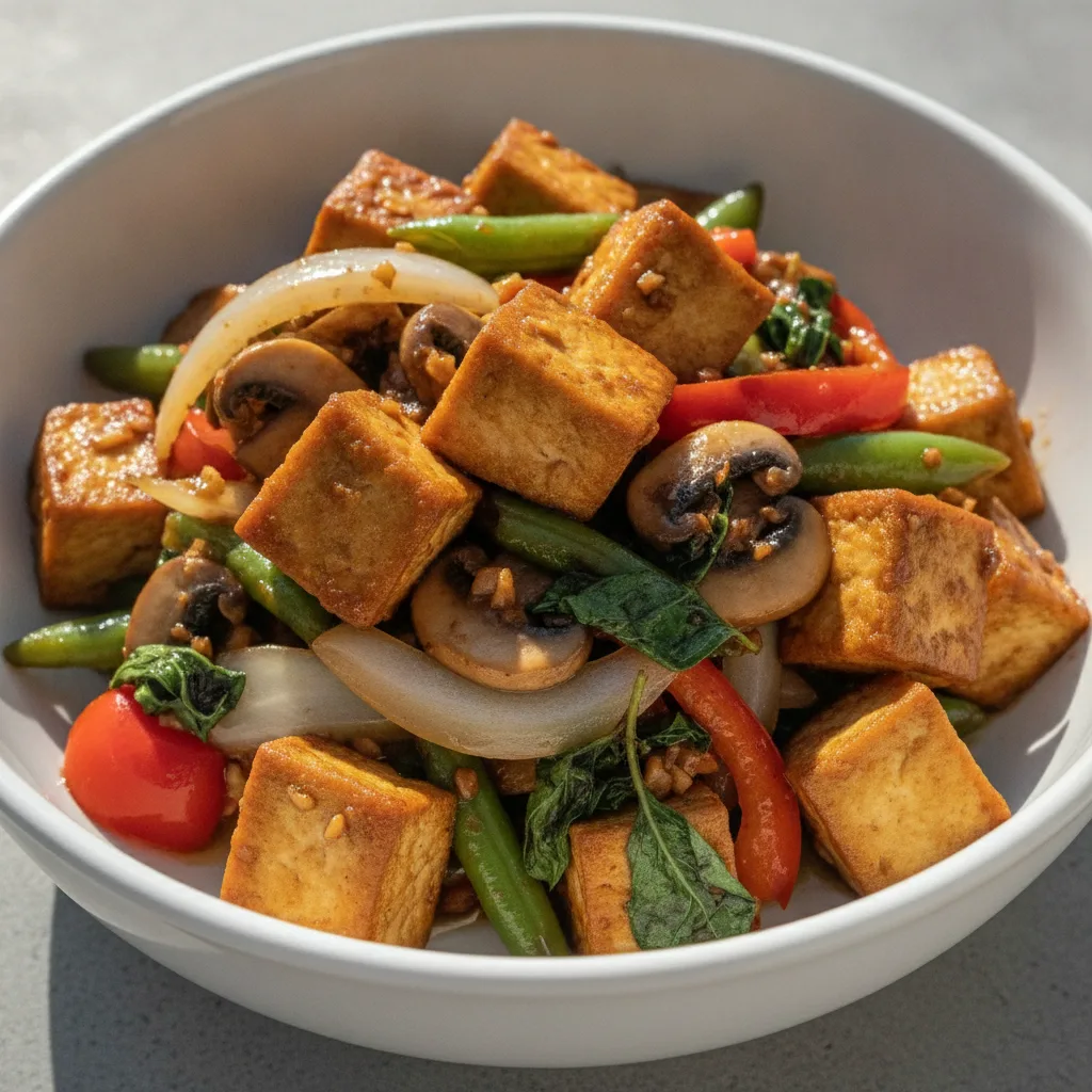 Phad Bai Kaplau (Basil) - Tofu