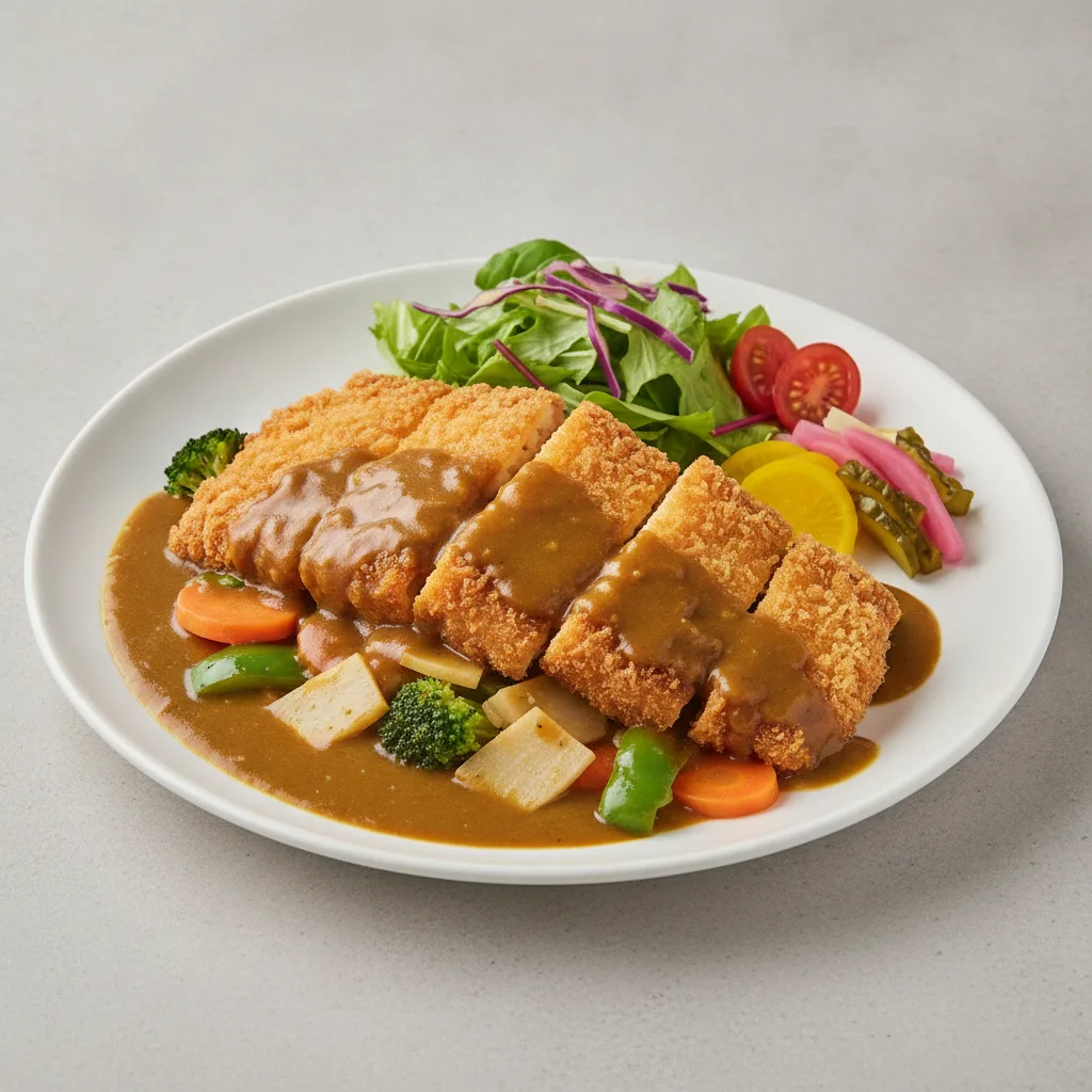 Golden Tofu Curry over Vegetables