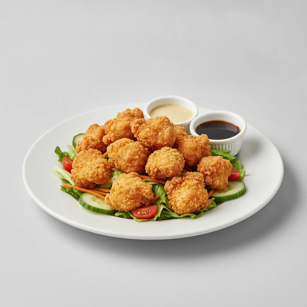 Chicken Karaage over Salad with Sesame Ginger