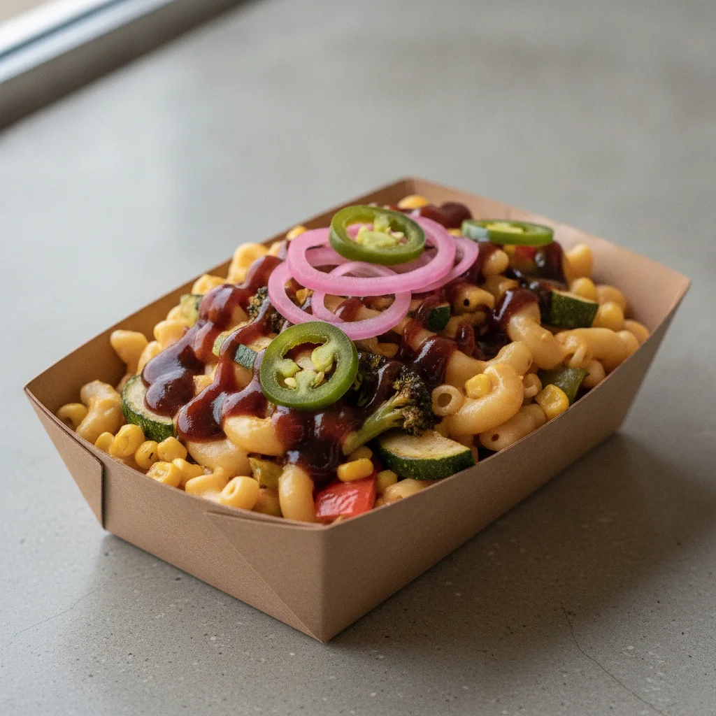 Smokin' Mac and Cheese with Smoked Veggies Boxed Lunch Smokin' Mac and Cheese with Smoked Veggies Boxed Lunch