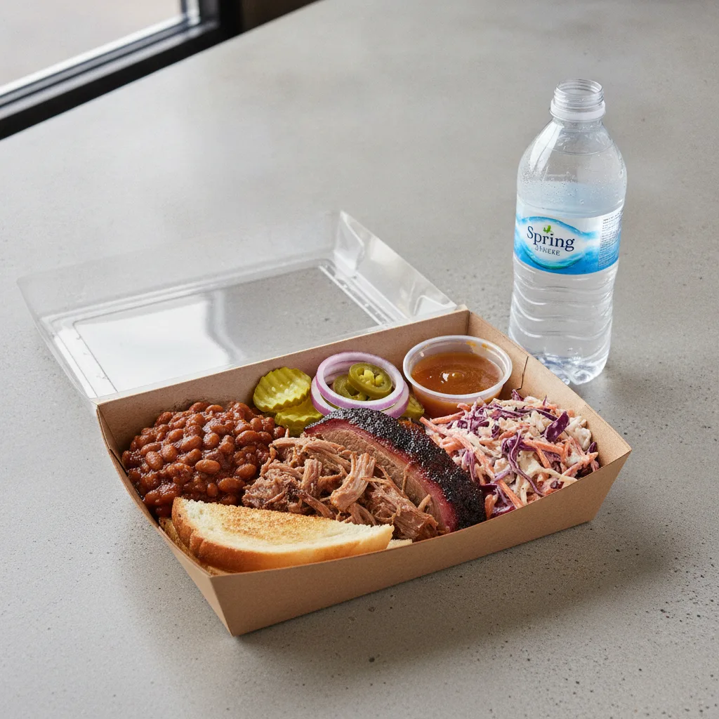 BBQ Plate Boxed Lunch - Pulled Pork, Beans, Slaw BBQ Plate Boxed Lunch - Pulled Pork, Beans, Slaw