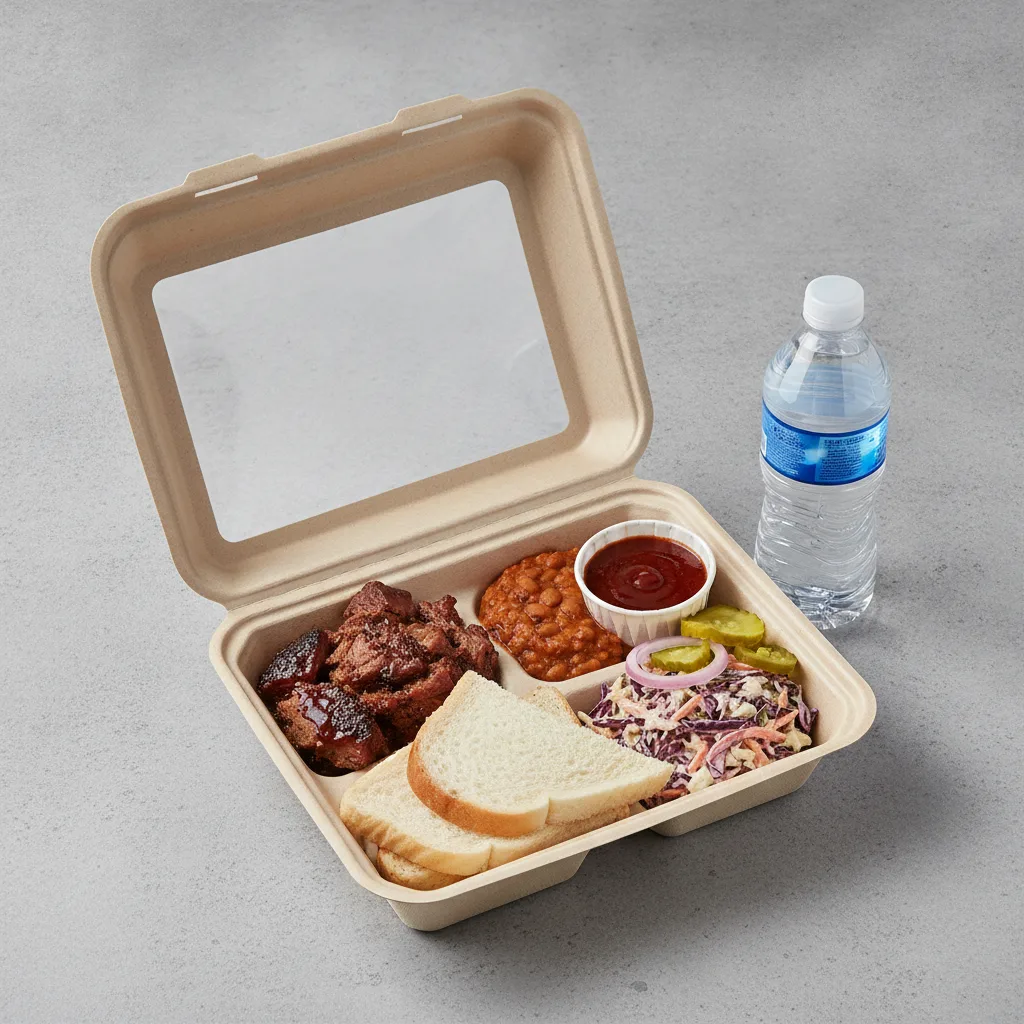 BBQ Plate Boxed Lunch - Chopped Brisket, Beans, Slaw BBQ Plate Boxed Lunch - Chopped Brisket, Beans, Slaw