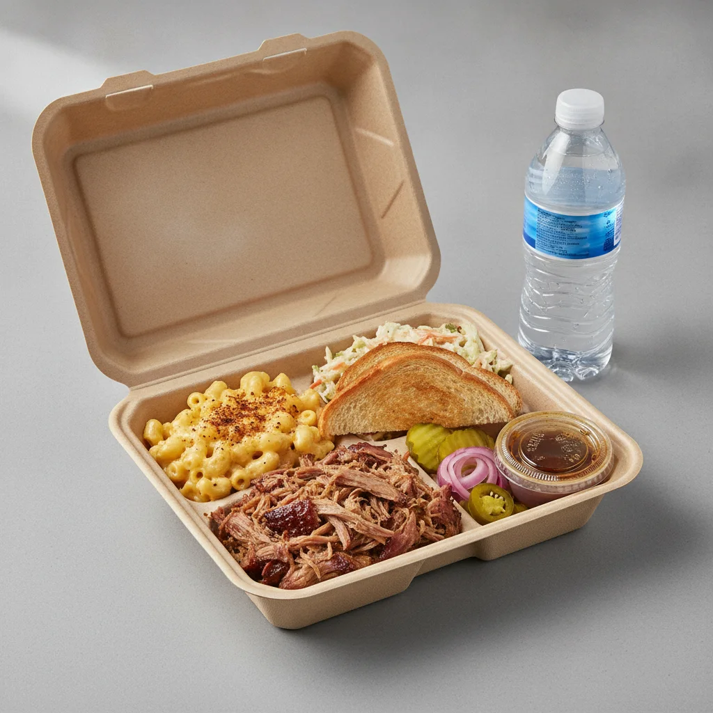 BBQ Plate Boxed Lunch - Pulled Pork, Mac, Slaw BBQ Plate Boxed Lunch - Pulled Pork, Mac, Slaw
