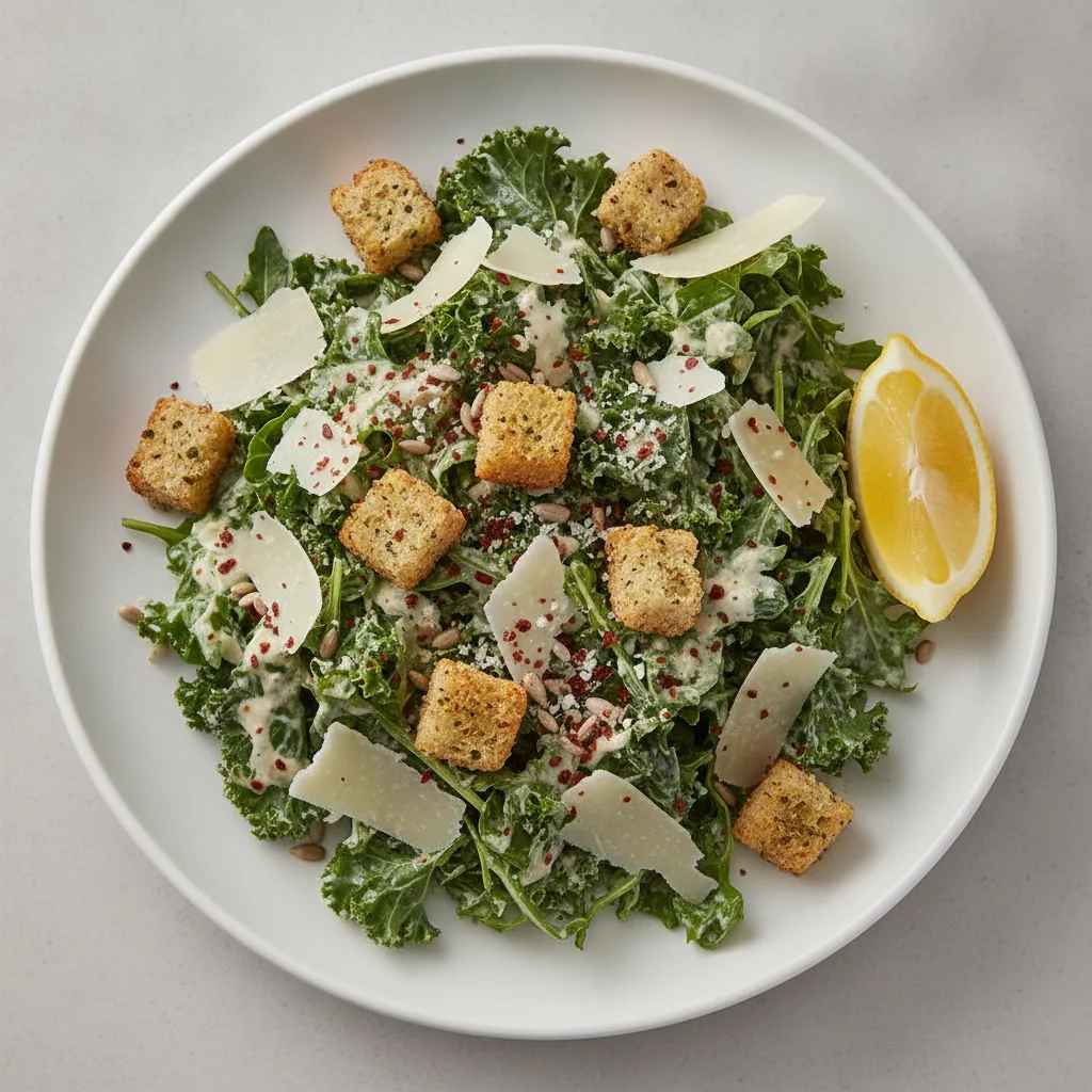 Crunchy Kale Caesar Salad