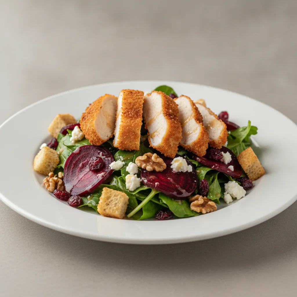 Fresh Beet and Goat Cheese Salad with Crispy Chicken Fresh Beet and Goat Cheese Salad with Crispy Chicken