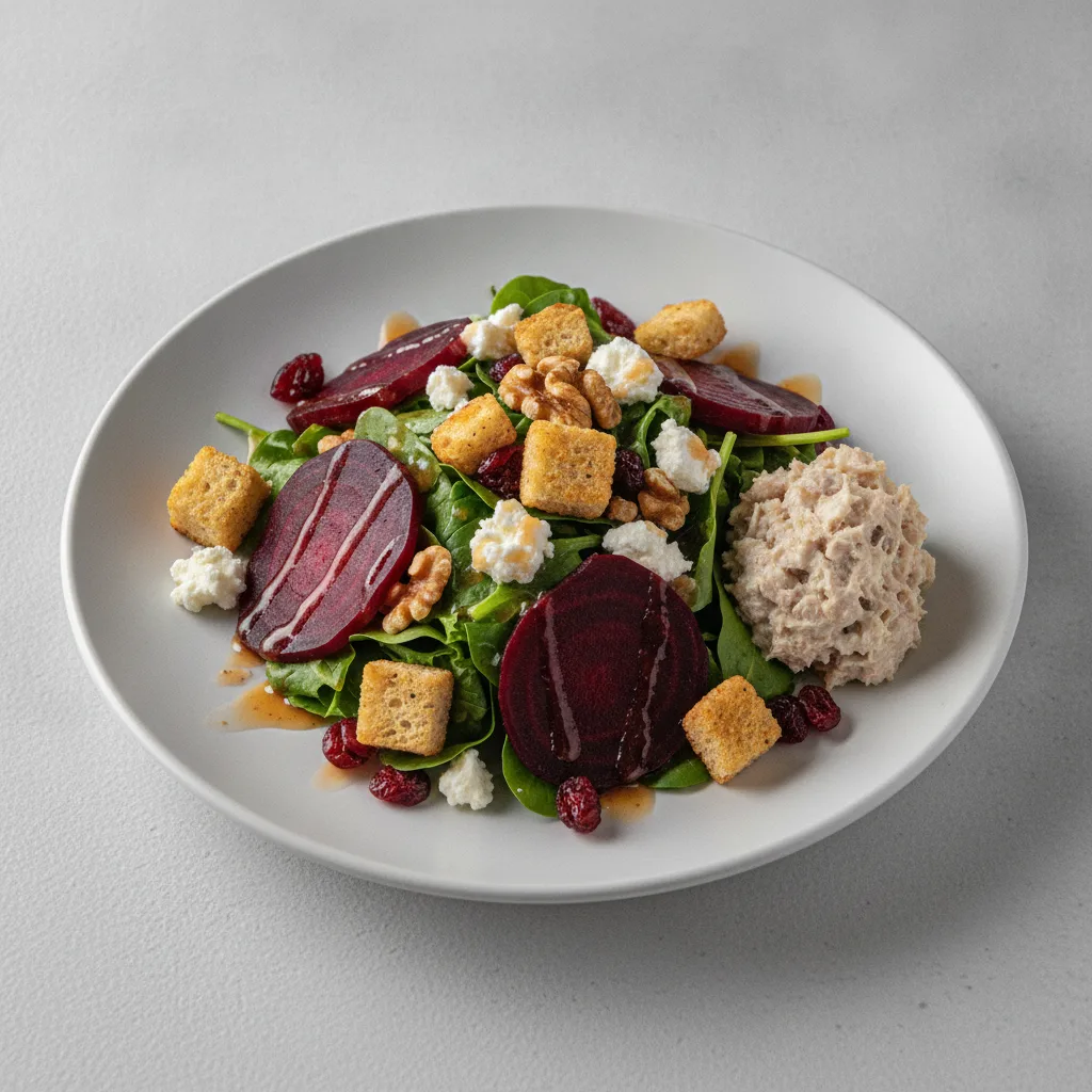 Fresh Beet and Goat Cheese Salad with Tuna Salad Fresh Beet and Goat Cheese Salad with Tuna Salad