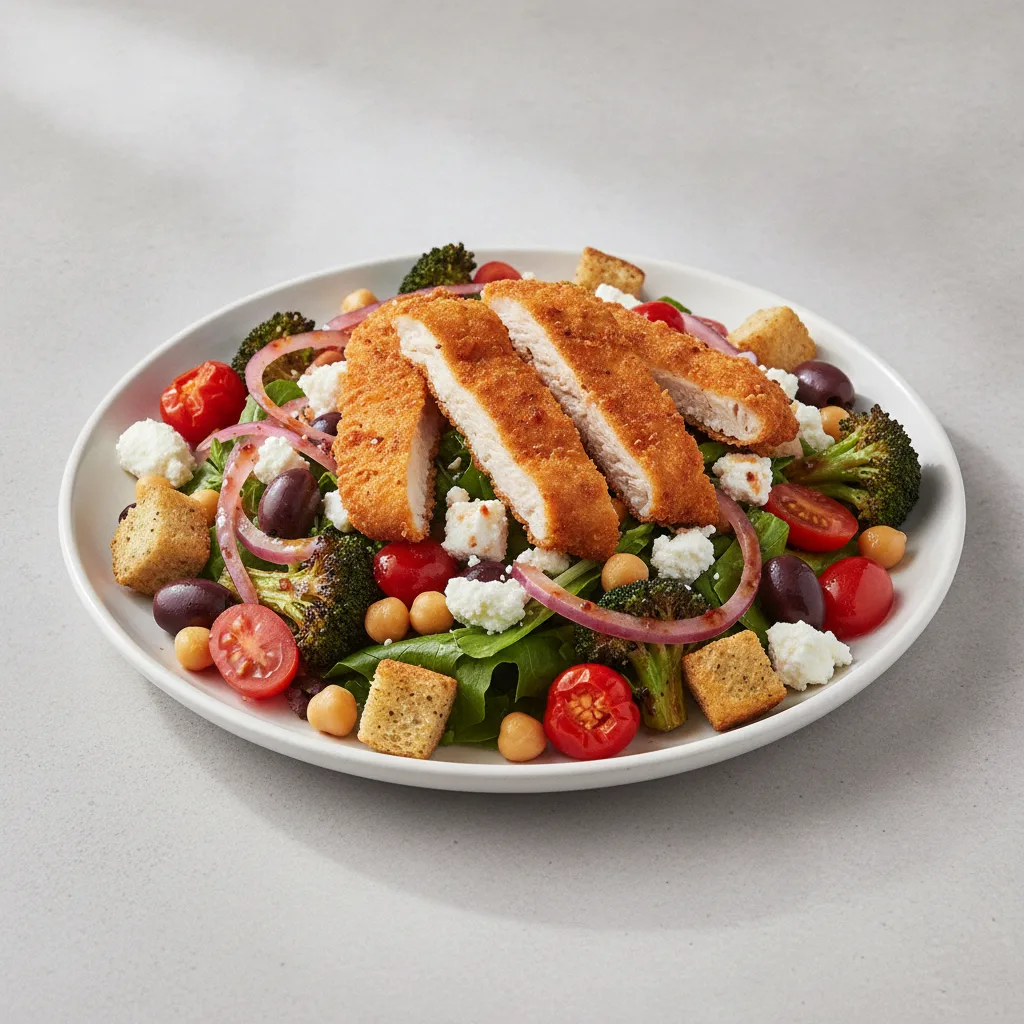 Mama's Mediterranean Salad with Crispy Chicken Mama's Mediterranean Salad with Crispy Chicken