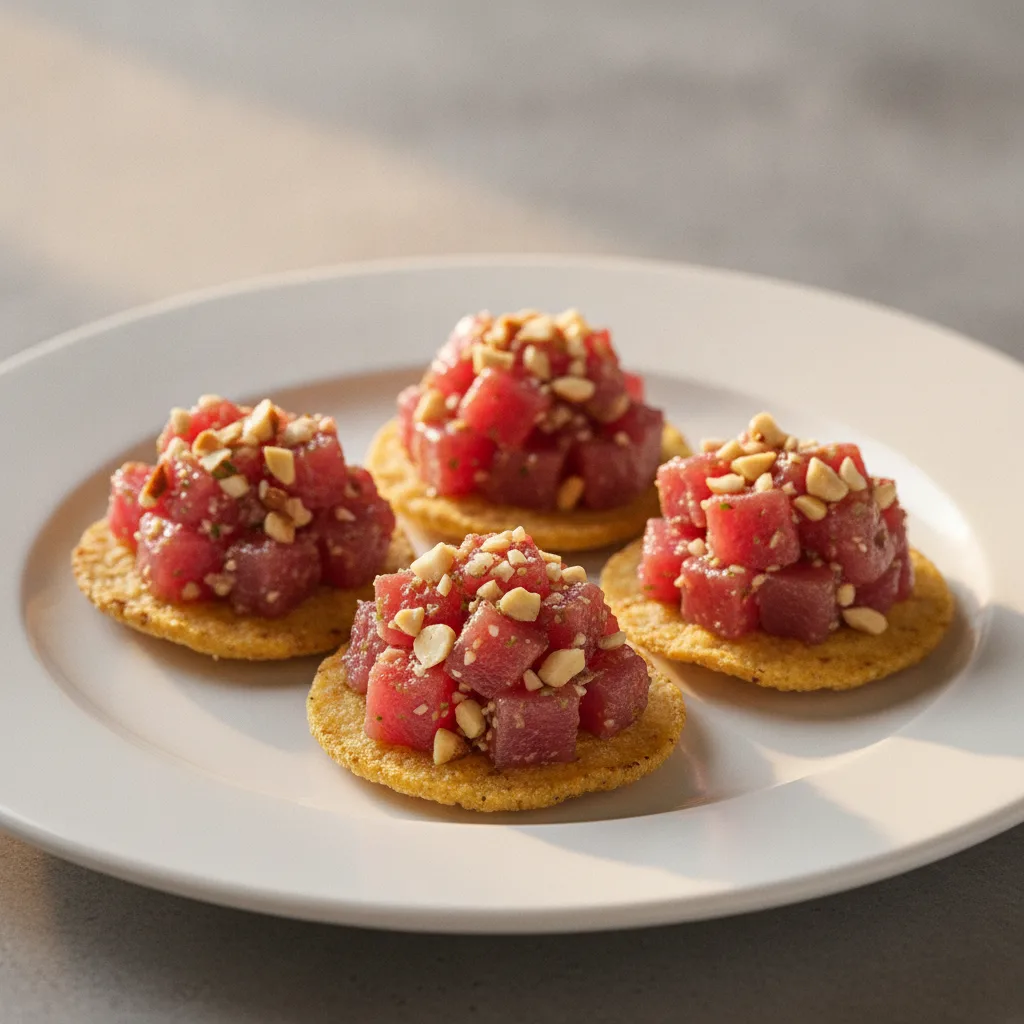 Canape - Tuna Tostadas Canape - Tuna Tostadas