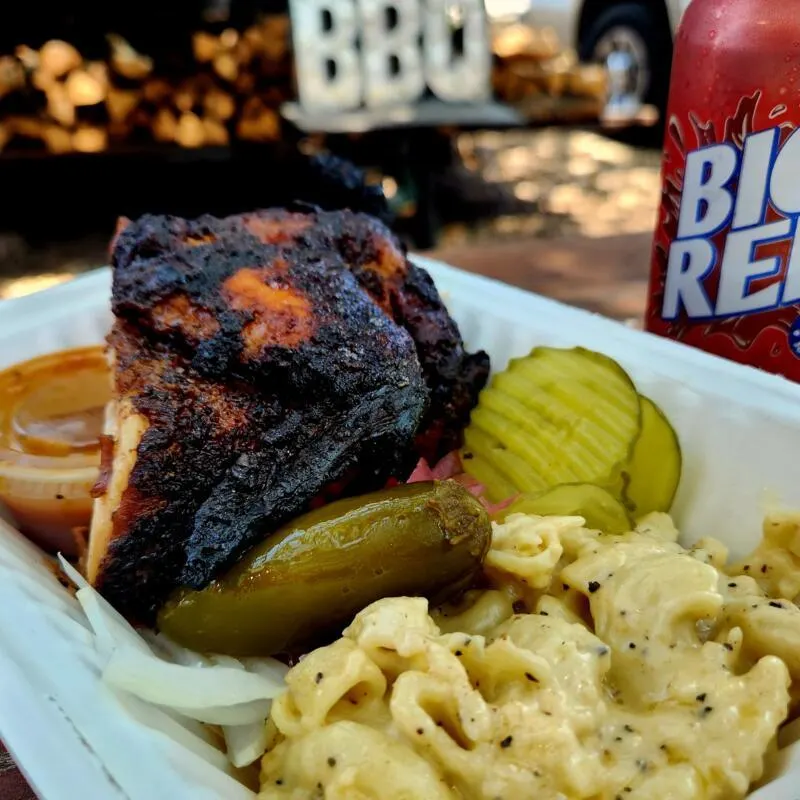 BBQ Plate Boxed Lunch - Beer-Can Chicken, Mac, Slaw