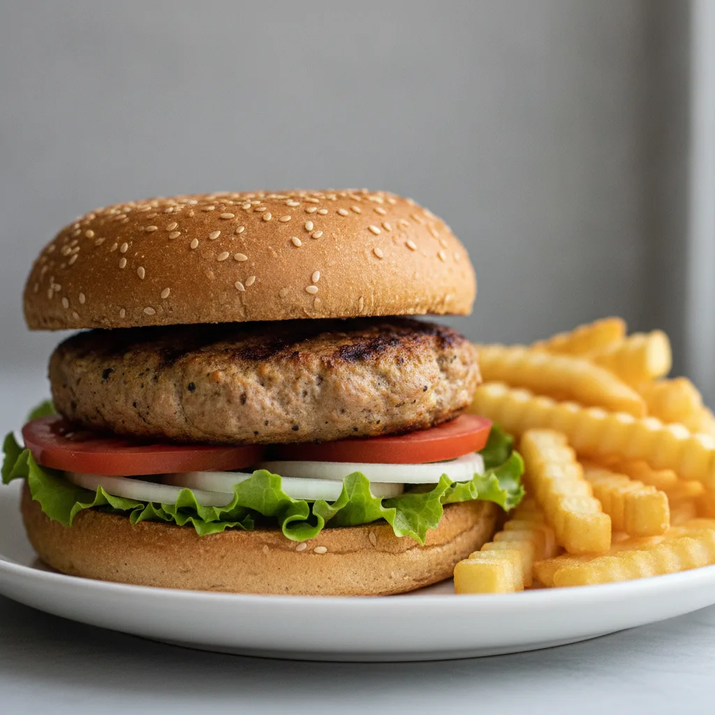 Gluten-Free Halal Chicken Kabab Burger Gluten-Free Halal Chicken Kabab Burger