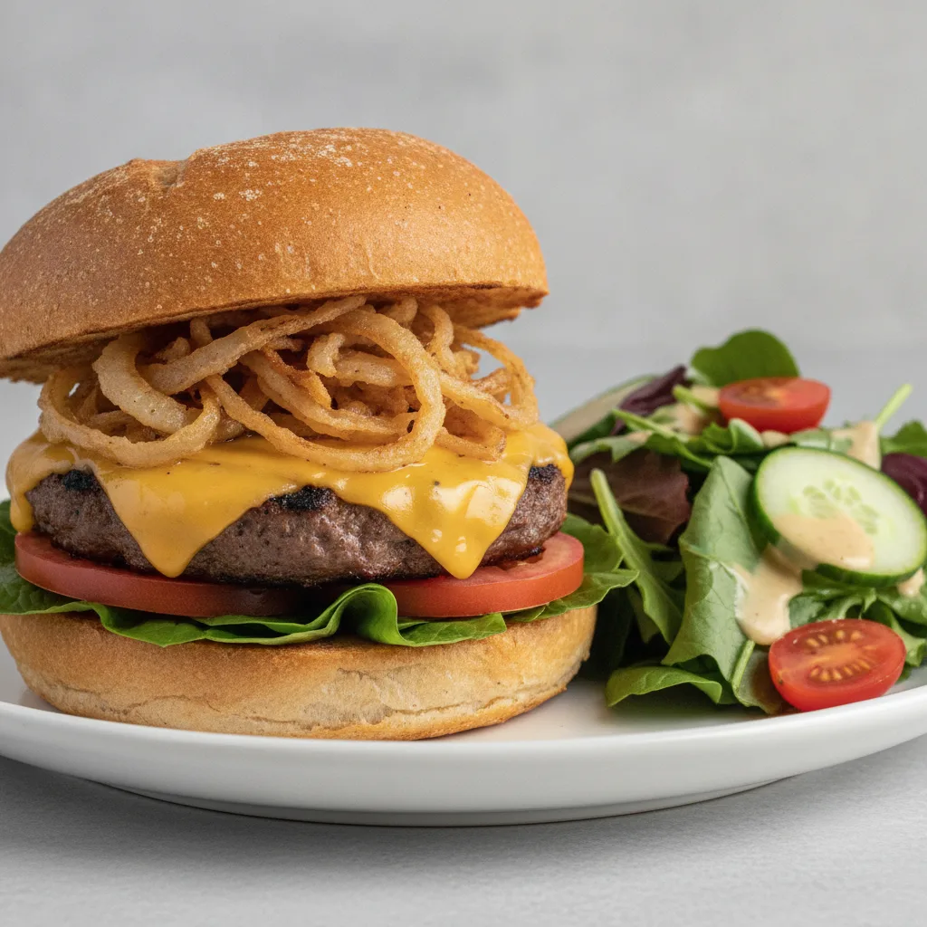 Gluten-Free Smash Cheeseburger With Salad Gluten-Free Smash Cheeseburger With Salad