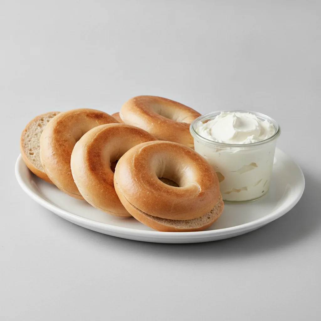 Plain Bagel Platter with Plain Cream Cheese - Half Dozen