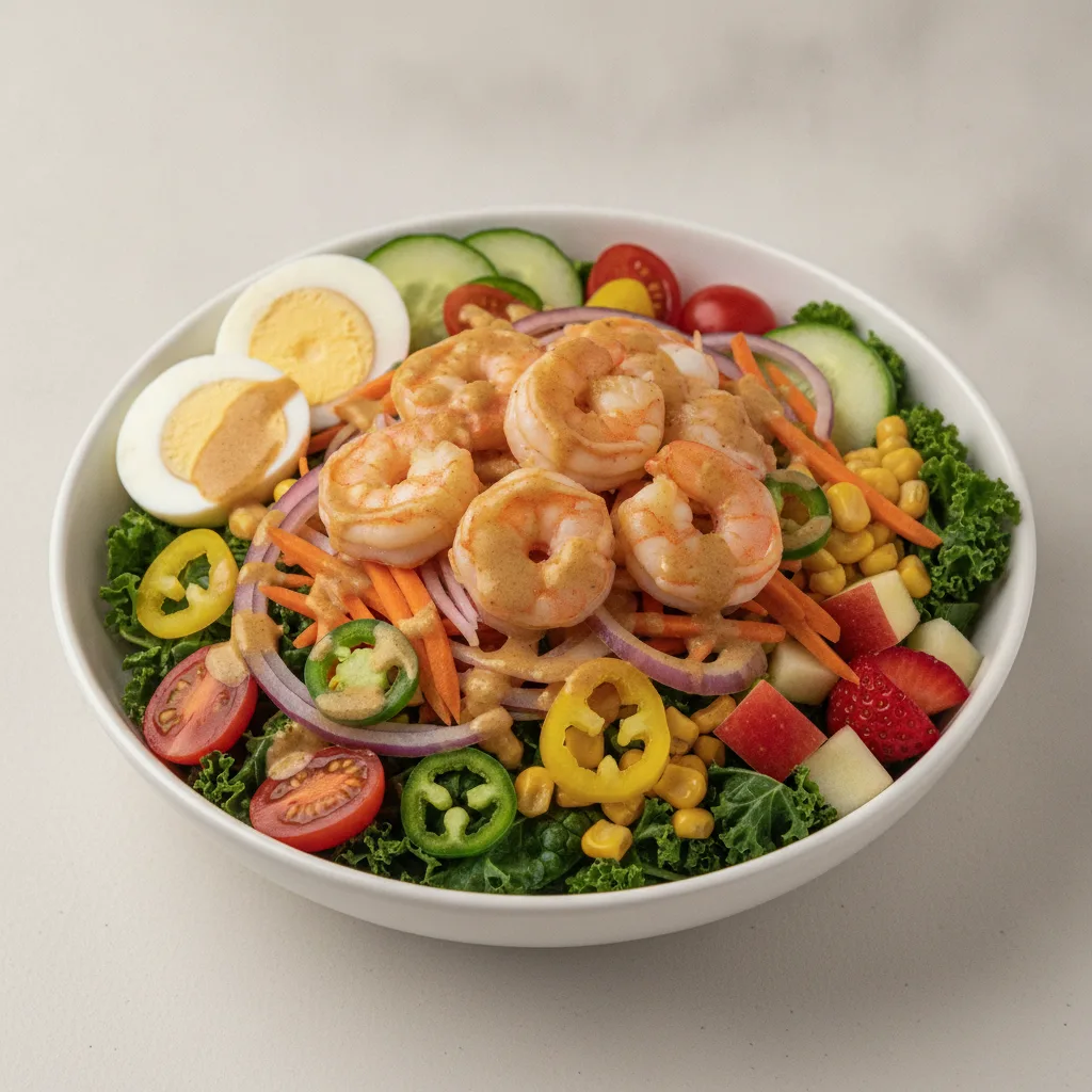 Kale Bowl - Thai Shrimp Salad (Sesame Ginger) Kale Bowl - Thai Shrimp Salad (Sesame Ginger)