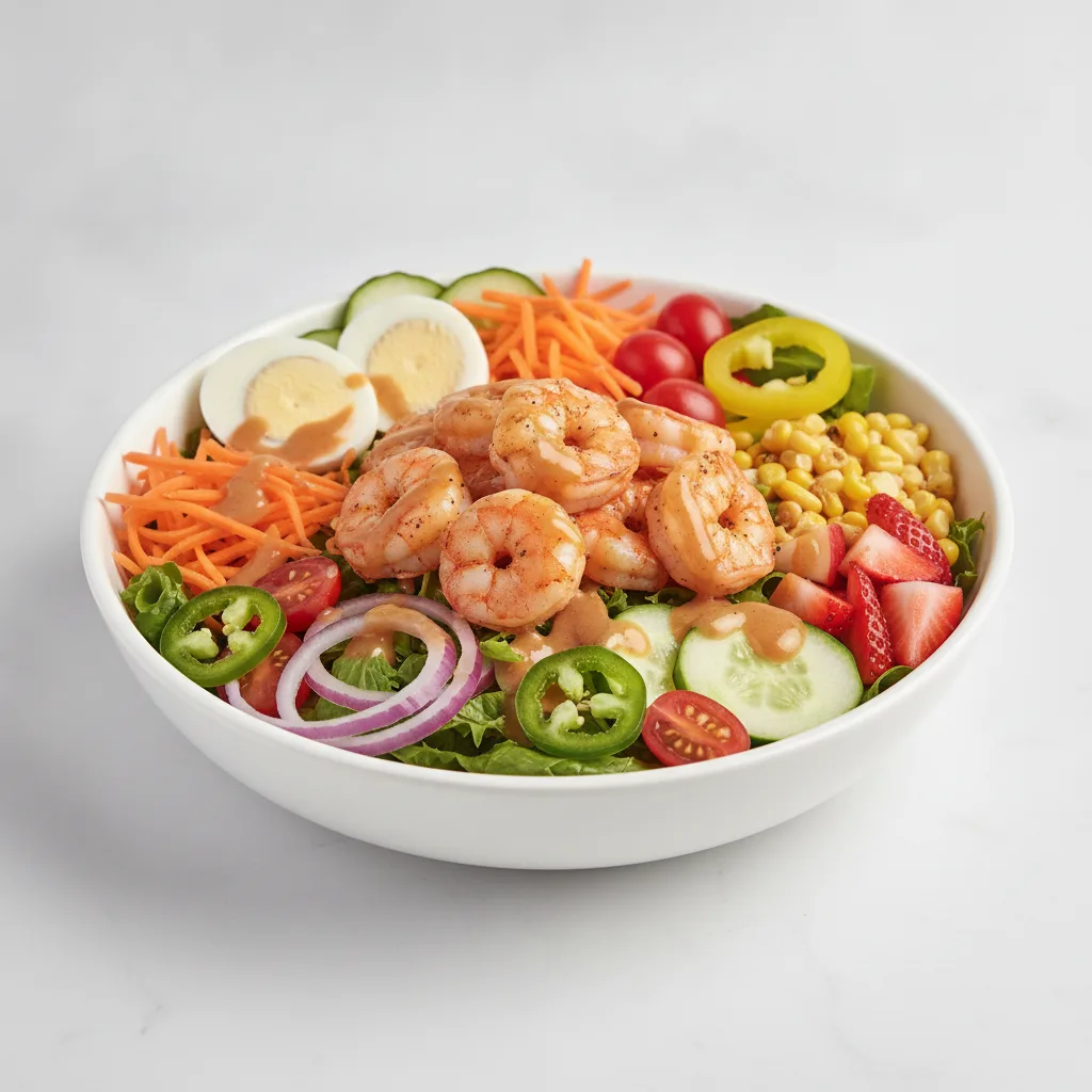 Mixed Greens Bowl - Thai Shrimp Salad (Sesame Ginger) Mixed Greens Bowl - Thai Shrimp Salad (Sesame Ginger)