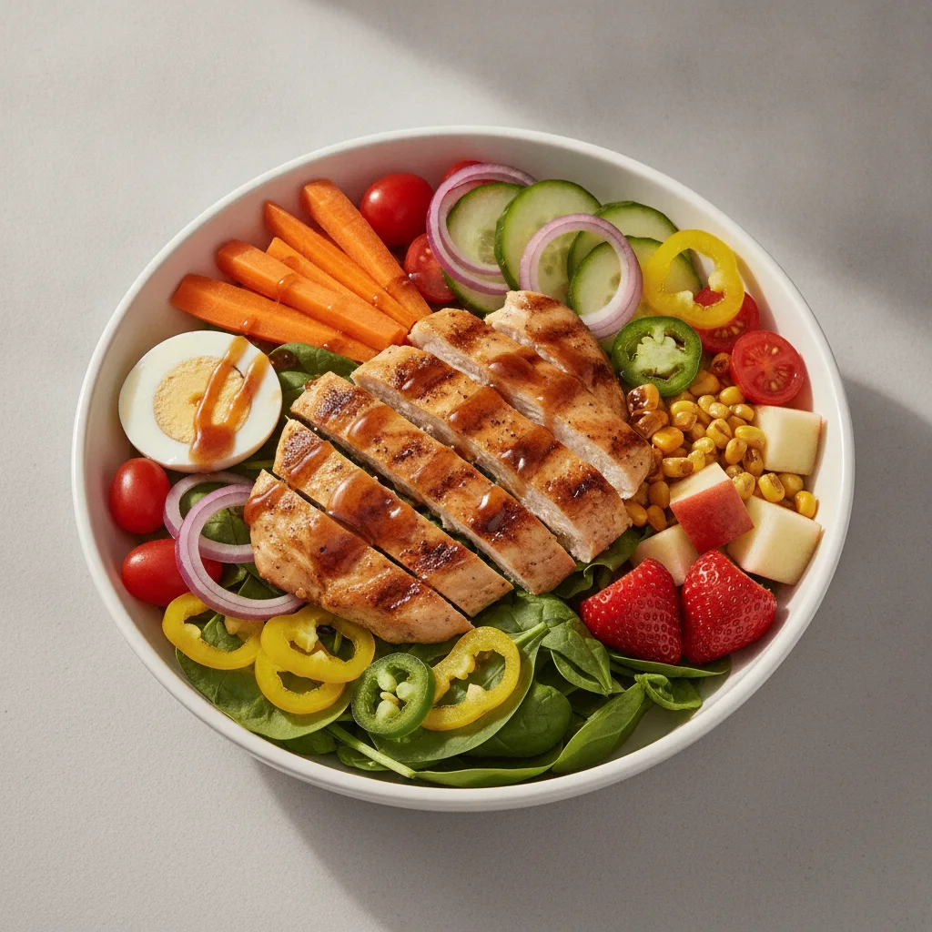 Spinach Bowl - Grilled Chicken (Honey Balsamic) Spinach Bowl - Grilled Chicken (Honey Balsamic)