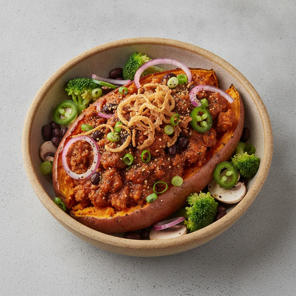 Sweet Potato Bowl - Vegan Beef (Picante Sauce)