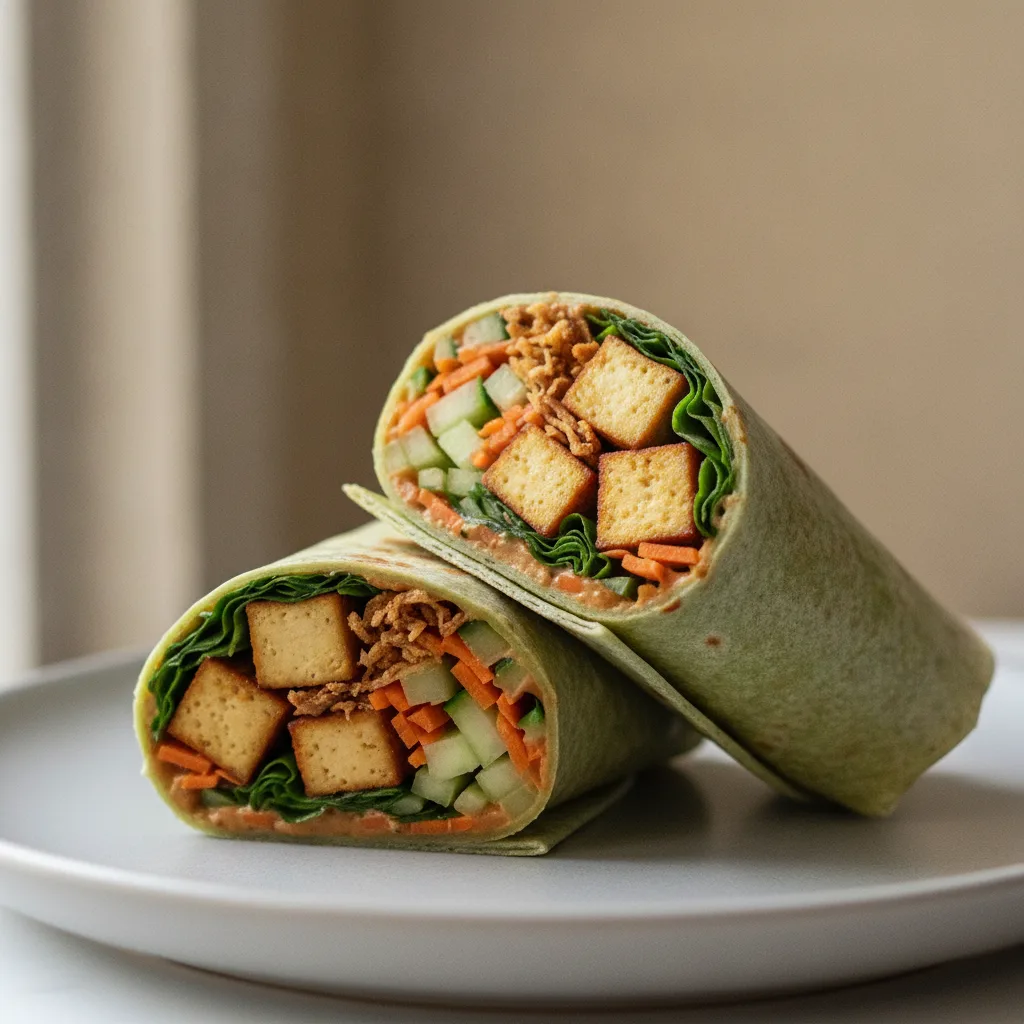 Spicy Tofu Thai Crunch Vegan Wrap Spicy Tofu Thai Crunch Vegan Wrap