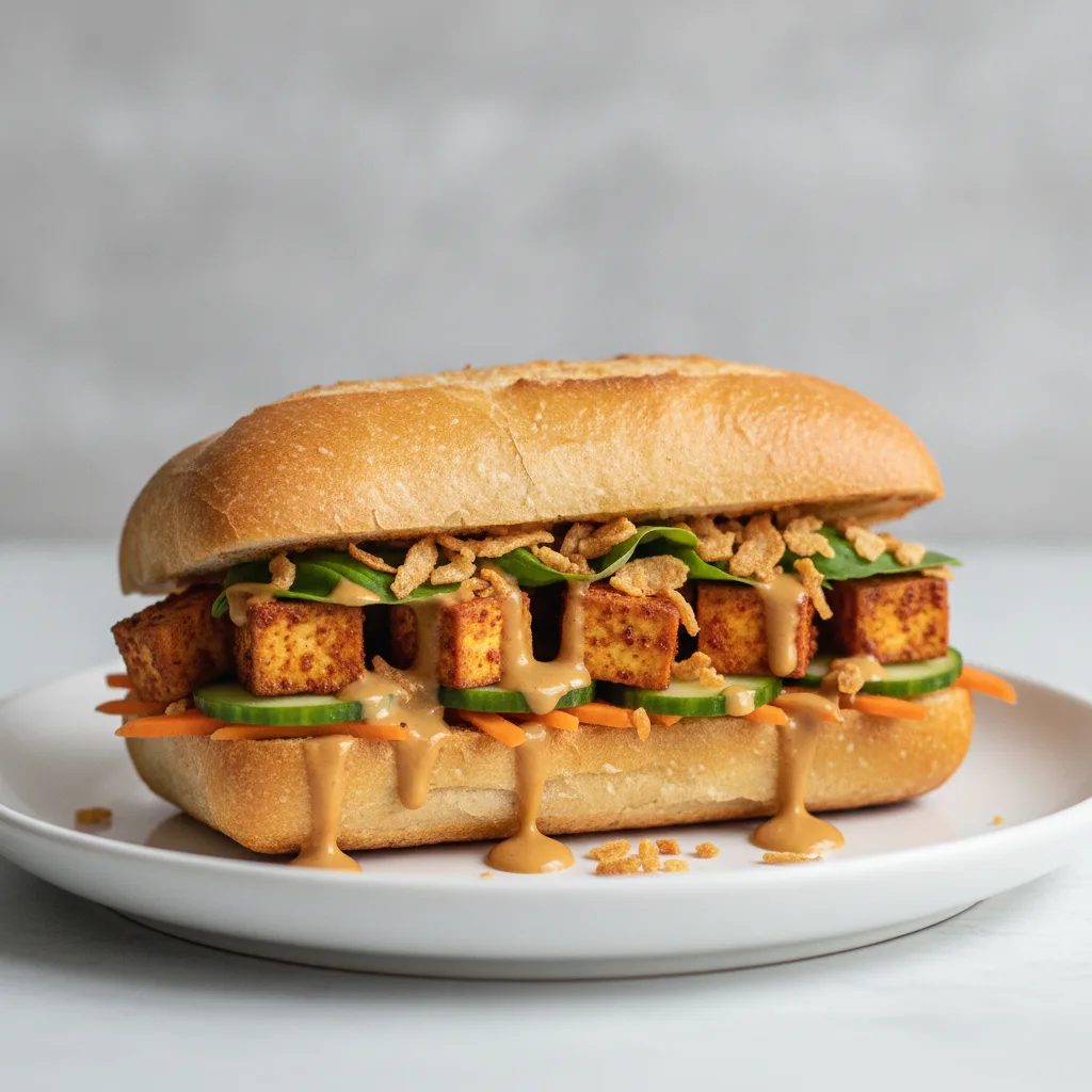 Spicy Tofu Thai Crunch Vegan Sandwich Spicy Tofu Thai Crunch Vegan Sandwich